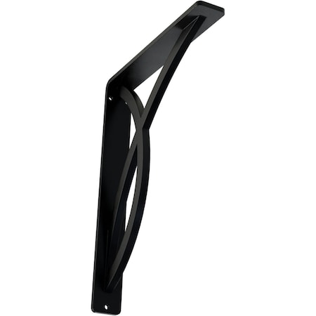 Ekena Millwork Miller Wrought Iron Bracket, (Single center brace), Powder Coated Black 1 1/2"W x 7 1/2"D x 10"H BKTM01X07X10SMI